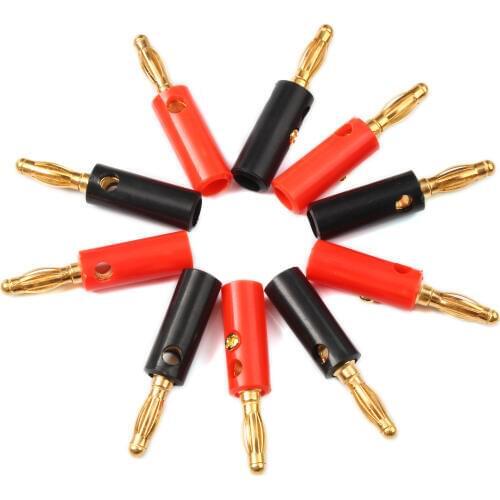 20Pcs 4mm Banana Plug Gold Plated Audio plug Speaker Cable Wire Connectors Banana Connector Adapter set
