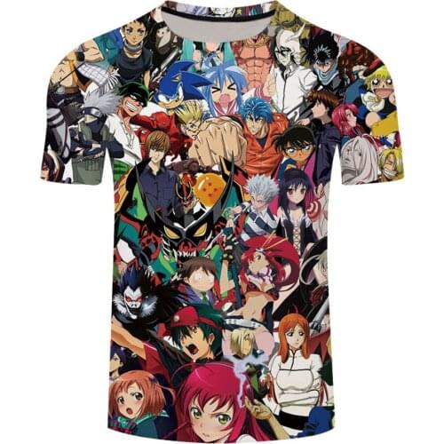 2021 Summer Men T-shirt 3D Printed Cartoon Tshirt Casual Tops Fashion Women Anime T shirt Funny Streetwear Hip-hop Short Sleeve