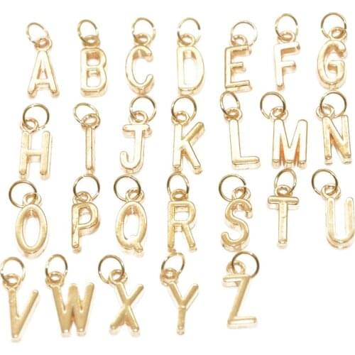 26Pcs A-Z Alphabet Pendants Letter with Jumping rings Charms for Jewelry Making Bracelet Necklace Crafts Findings