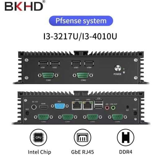 3th Industrial Fanless Intel I5-3317U Windows XP/7/10 Centos Ubuntu Rugged Mini PC 6*COM 2*Lans 6*USB HDMI Industrial Mini PC