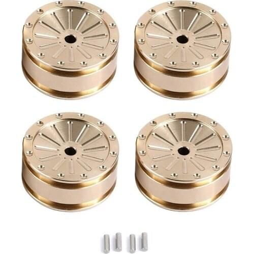 For Axial SCX24 90081 1/24 RC Crawler Car Upgrade Parts 4Pcs Brass Wheel Hub Counterweight Balance Weight Accessories