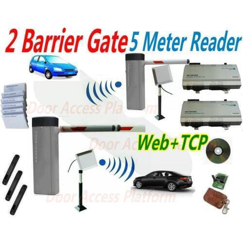 5 Meter reading 2 Gate kit Car Parking Barrier gate system 2 Network controller panel UHF RFID reader Access control ship by sea