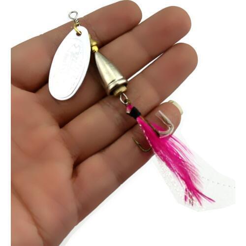 5pcs New Spoon Lure CrankBait Artificial Fishing Tackle Hard Metal Spinner Baits 7cm 8.3g Bass Bait Flying Lure Spoon Baits