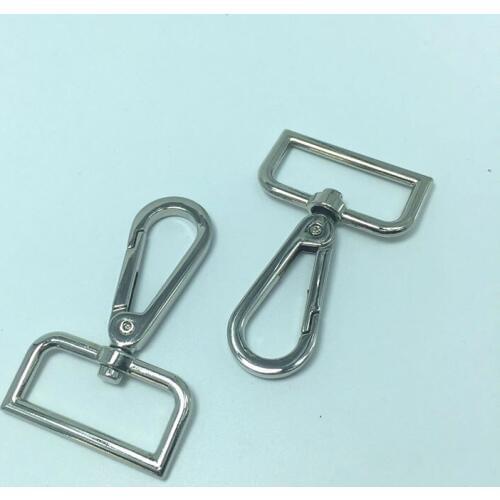 50 Alloy swivel snap hooks 1-1/4" - Nickel