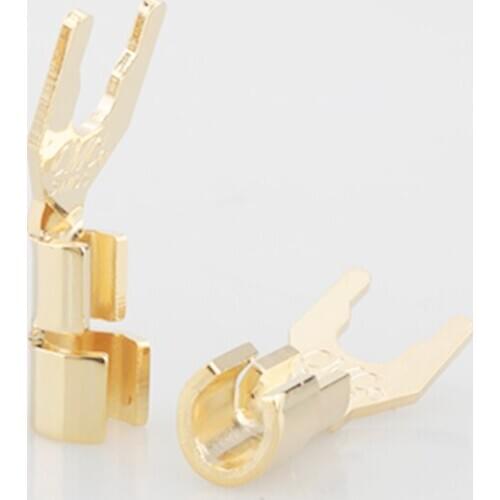 Audio CMC Gold Plated Pure Copper Speaker Cable Spade Terminal Connector Speaker Wire Cable Y Spade