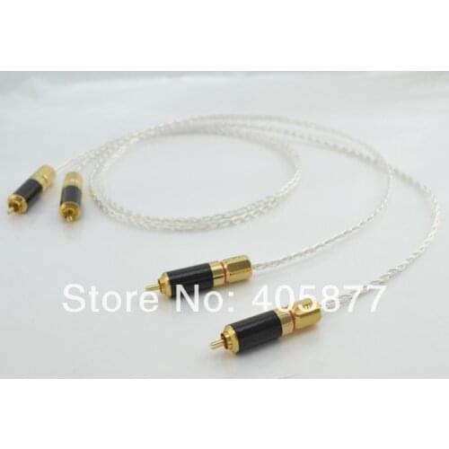 1.5M audio video cable Hi-End Pure silver plated audiophile RCA Cable hifi audio interconnect cable