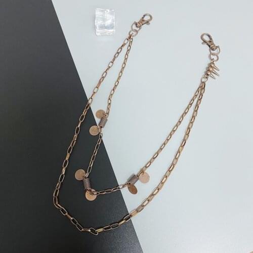 Punk Bronze Belly Chain Geometric Design Metal Pendant Creative Rivet Decorative Pants Chain Men Women Eboy Waist Chain