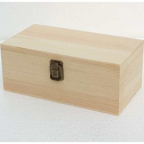 Wood storage box pine logs with lock free-shipping brief design