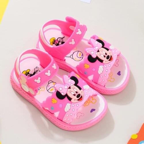 Disney childrens non-slip soft bottom boy girl baby sandals beach shoes cartoon Minnie Mickey
