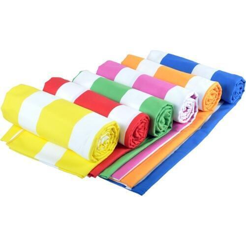 Strip printing double side Microfiber Towel 70X140cm for travelling Beach easy to carry qucik dry towel