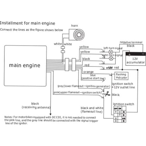 X7AE Two Way Motorcycle Alarm System Anti-theft Alarm Systems with Remote Control LED Display Warning