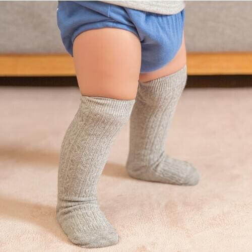 Baby Toddler Cotton Knee High Stockings New Popular Warm Stockings Solid Candy Color Rib Leggings Warmer 0-3Y