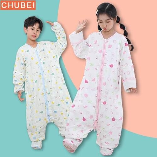 Summer Sleepsack Cartoon Split Leg Warm Thick Cloth Jumpsuit Baby Sleeping Bag