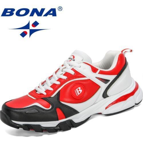 BONA 2020 New Classics Style Cow Split Running Shoes Men Outdoor Sneakers Comfortable Walking Jogging Shoes Man Sport Shoes