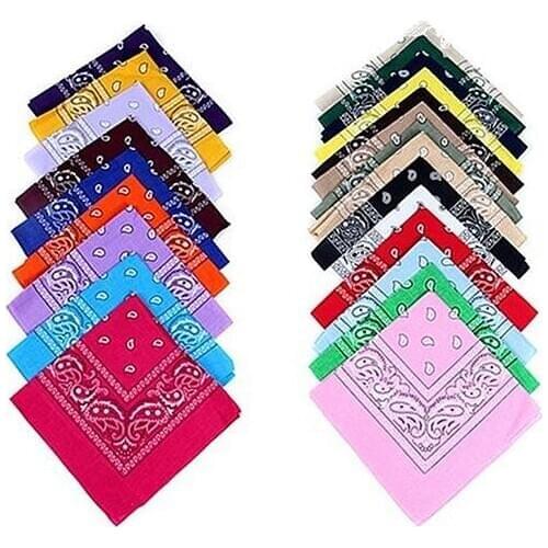 Cool Cotton Lady Men Square Bandana Hiphop Head Wrap Scarf Wristband 55 x 55cm