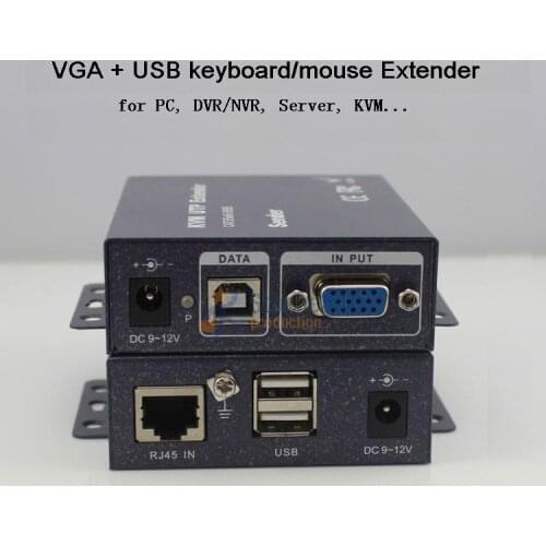 KVM UTP Extender VGA + Wireless USB keyboard Mouse + Power ON/OFF 100 200 300 Meters by RJ45 CAT5/5e/6 Ajustable HD 1080P