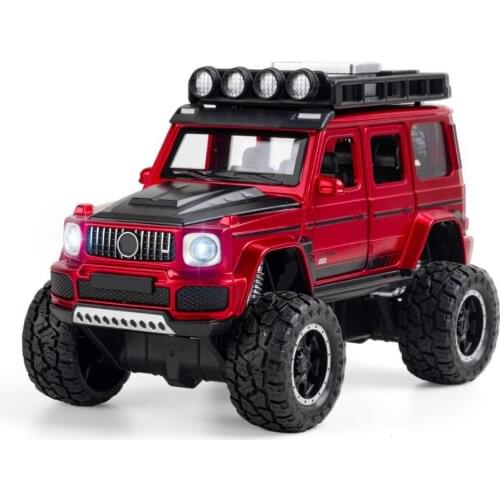 Hot 1:32 scale big wheels BENZ brab G700 monsters ORV metal model with light and sound diecast Off-road vehicle pull back toy