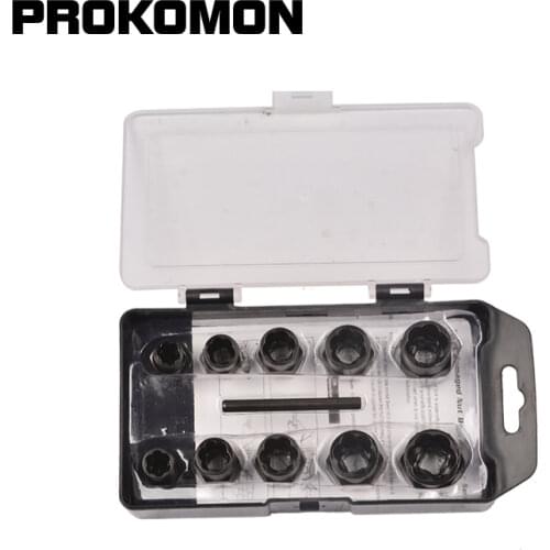 11pc 13pc Twist Socket Set 3/8'' Drive Nut Bolt Removers Set Locking Wheel Nut Stud Extractor