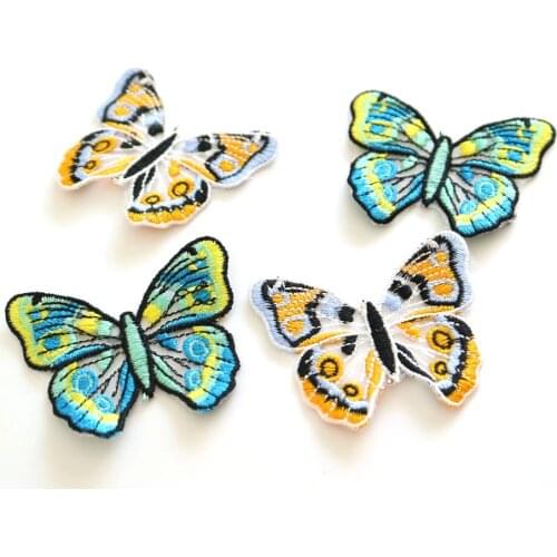 4pc/lot DIY fashion 3D embroidery butterfly Patches for clothing Embroidery animal patches for bags decorative parches applique