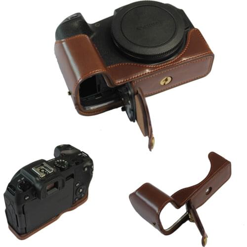 New Pu Leather Camera Case Bag Half Body For Canon EOS-RP Camera case Wrist strap Professional bottom cover