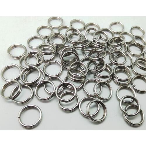 OLOEY 50pcs/set key ring split rings stainless steel split ring for fishing Accessories Tools free shipping