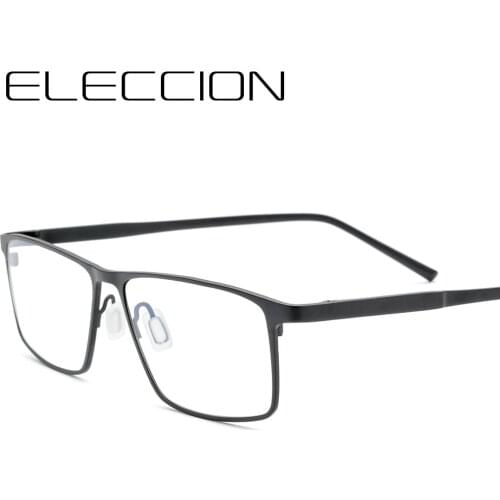 ELECCION Titanium Glasses Frame for Men New Vintage Myopia Optical Prescription Eyeglasses Frames Male Eyewear 54 - 15 - 145