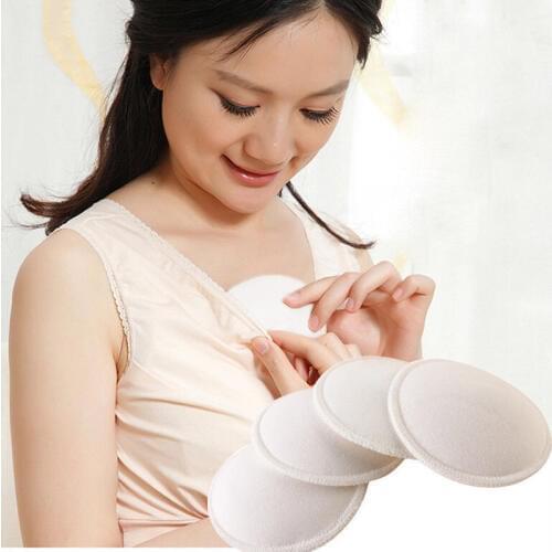 Hot 4x Feeding Washable Reusable Breast Nursing Pads Terry Solid Cotton Absorbent Breastfeeding