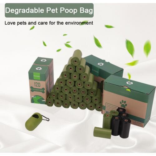 Degradable Pet Poop Bag Portable Garbage Bag Biodegradable Dog Waste Bags Dog walking Supplies Pick-up Dispenser Rounded For Cat