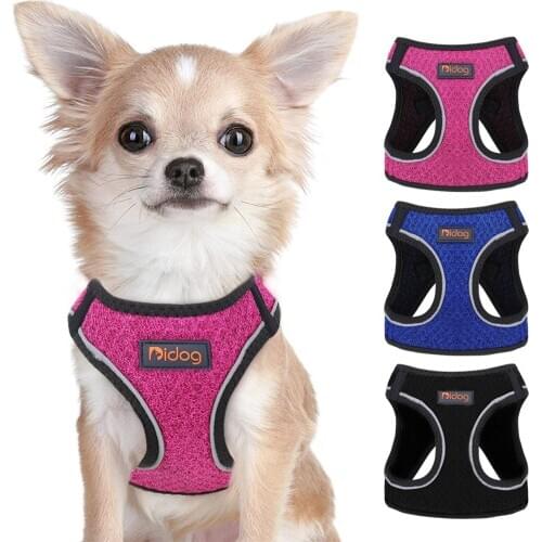 Mesh Small Dog Cat Harness Durable Nylon Dog Puppy Harness Reflective Pet Harness Adjustable For Small Dogs Chihuahua Yorkshire