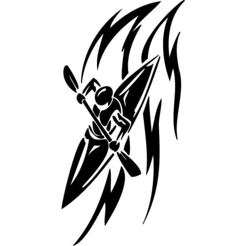 Creative Cool Kayak Car Sticker Pvc Custom Waterproof Cover Up Scratches Auto Decoration Decal Customizable Colors 16cm*8cm