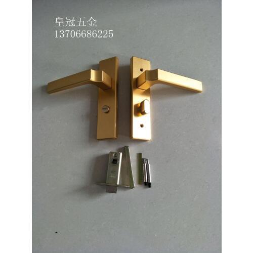 Indoor bedroom lock handle, bathroom door lock, keyless toilet, aluminium alloy single tongue toilet door lock handle