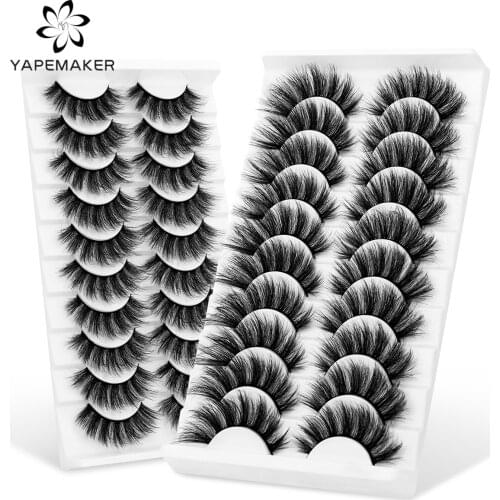 YAPEMAKER 10-25mm Natural Long 3D False Eyelashes Dramatic Mink Fake Lashes Makeup Kit Lashes Extension Eyelashes Wholesale