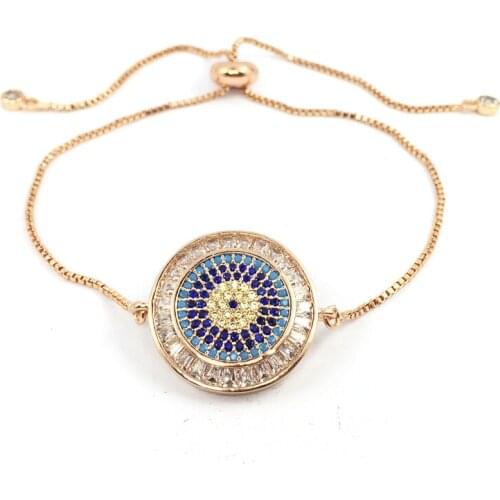 Evil Eye Hamsa Fatima Hand Charms for Women Adjustable Bracelets CZ jewelry