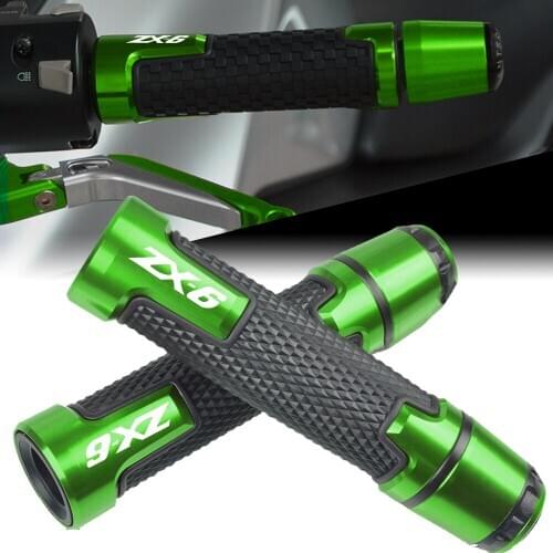 ZX6 R Universal 7/8"22mm Handlebar Grips Ends Motorbike Handle Caps Hand Bar Plugs For KAWASAKI ZX-6 ZX6 ZX6R ZX6RR ZX 6 6R 6RR