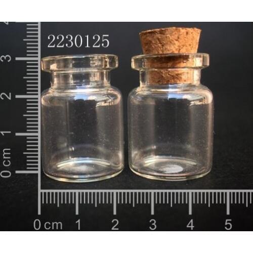 10 pcs 5ml 22x30mm Small Clear Glass Bottle Vial Pendant With Cork and Hook For Wedding Holiday Decoration Christmas Gifts
