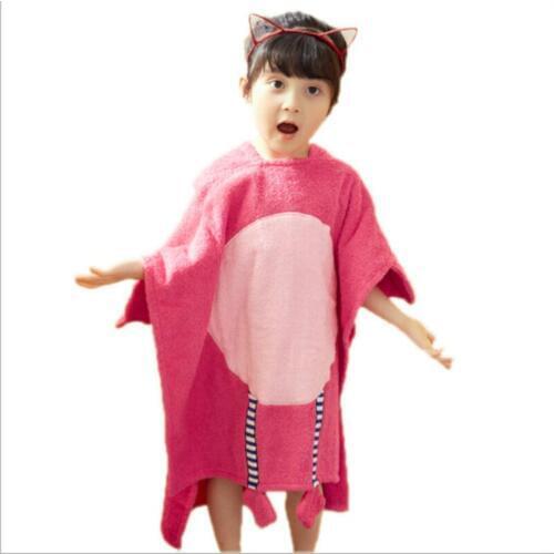 60 x 120 Cm 0-8 years old new design 100% cotton pink flamingo children hooded towel baby swim beach towel cloak cape T808