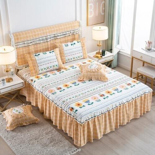 9 Color Bed-skirt Bed Fitted Sheet Bedspread Cover Ruffle Bed Spread Covers with Skirts for Beds Bedcover Twin Full Queen King