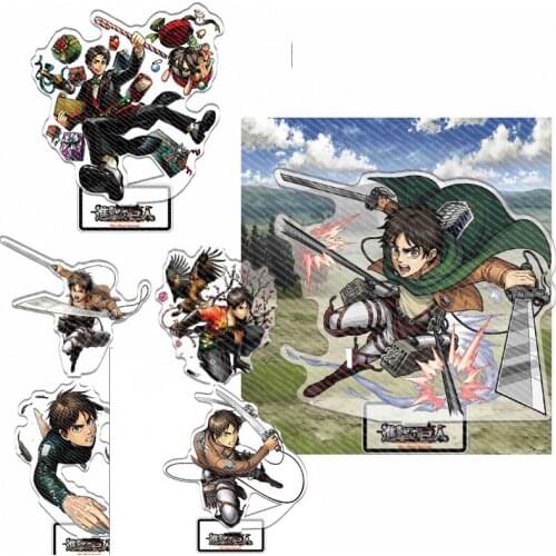 Attack on Titan Transparent Acrylic Stand Model Anime Tabletop Toy Scenes Series Armin Eren Jaeger Erwin Smith Levi Ackerman