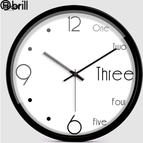 Creative Math Function Wall Clock Metal Student Clock Mechanism Large Living Room Modern Black & White Wall Watches Home Decor