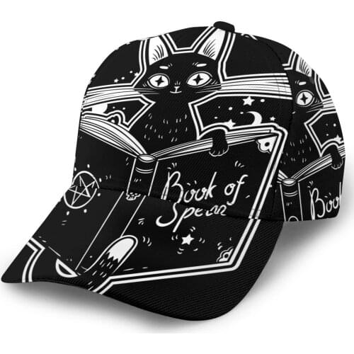 Black Witchs Cat Reading The Book Of Dark Magic Baseball Cap women men snapback caps Classic Style hat Casual Sport Outdoor cap