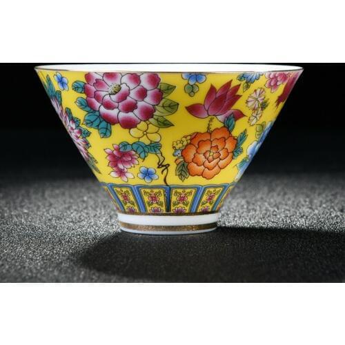 70 ml Color Enamel Kung Fu Tea Cup Handmade Small Teacup Chinese Ceramic Teacups Porcelain Teaware Master Cups Home Decoration