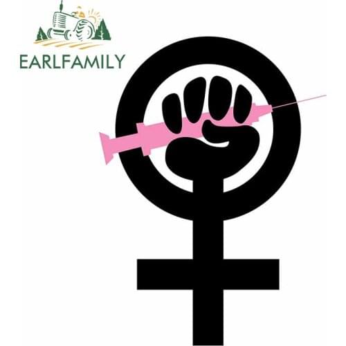 EARLFAMILY 13cm x 9.7cm For Feminism Car Truck Decal Windows Car Stickers Personality Creative Decals For JDM SUV RV