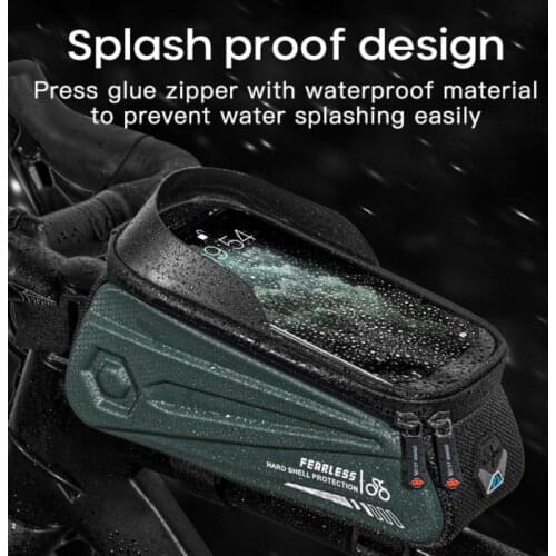 BIKING Bicycle Front Beam Bag Bicycle Bag Front Beam Bag With Touch Screen Tube Bag On Mobile Phone Mountain Bike Riding