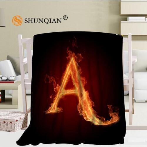 Custom Fire Letters Blanket Soft DIY Your Picture Decoration Bedroom Size 56x80Inch,50X60Inch,40X50Inch A7.10