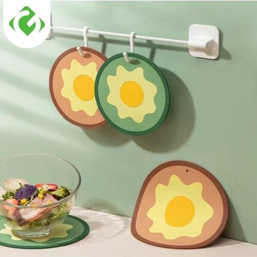 Vitality egg Shape Placemat Kids Plate Mat Food Grade Silicone Table Pad Waterproof heat insulation Kitchen gadget Easy Cleaning