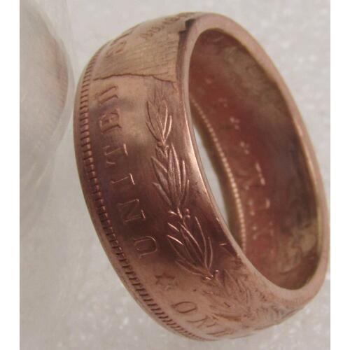 US Morgan Dollar Coin Ring 'eagle' 100% Copper Handmade In Sizes 8-16