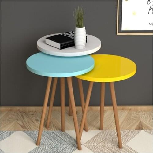 Mount Coffee Table Roman Triple Nesting Table Nesting Table 3-Piece Wooden Leg Set of 3 side table Coffee table Nesting tables