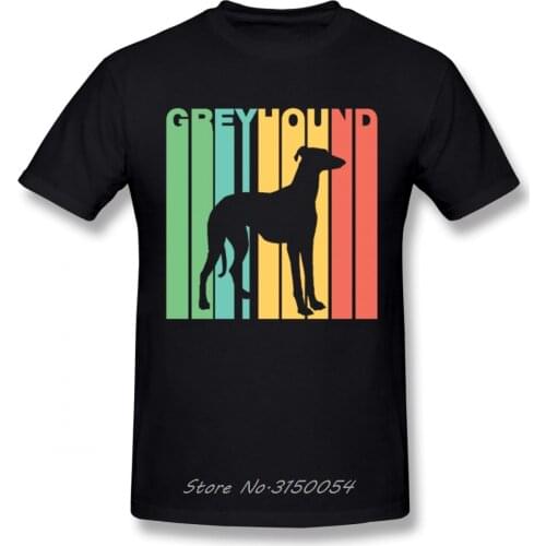 Colorful Greyhound Dog T Shirt Men Picture Custom Great Homme T-Shirt High Street Vaporwave Fashion Mens Tees Tops Harajuku