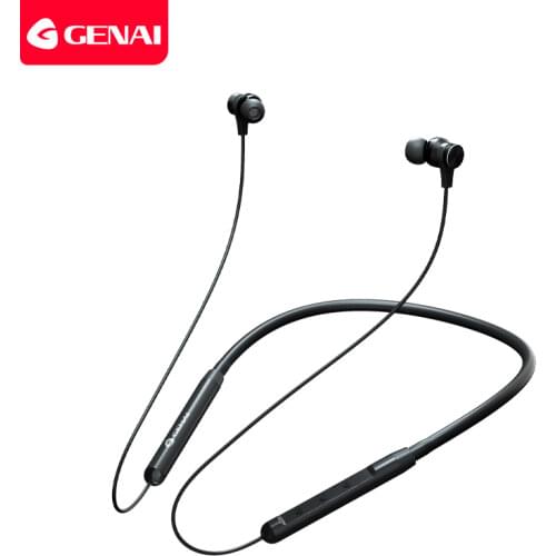 Genai Bluetooth 5.0 Earphones Wireless Sports Headphones Magnetic Waterproof Running Headset with Noise Cancelling Microphone