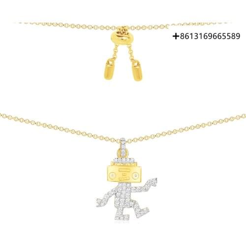 Original Reproduction 1:1 Dancing Robot Necklace